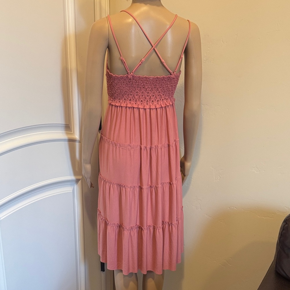 Pink Lace Tiered Dress size M - Picture 7 of 8